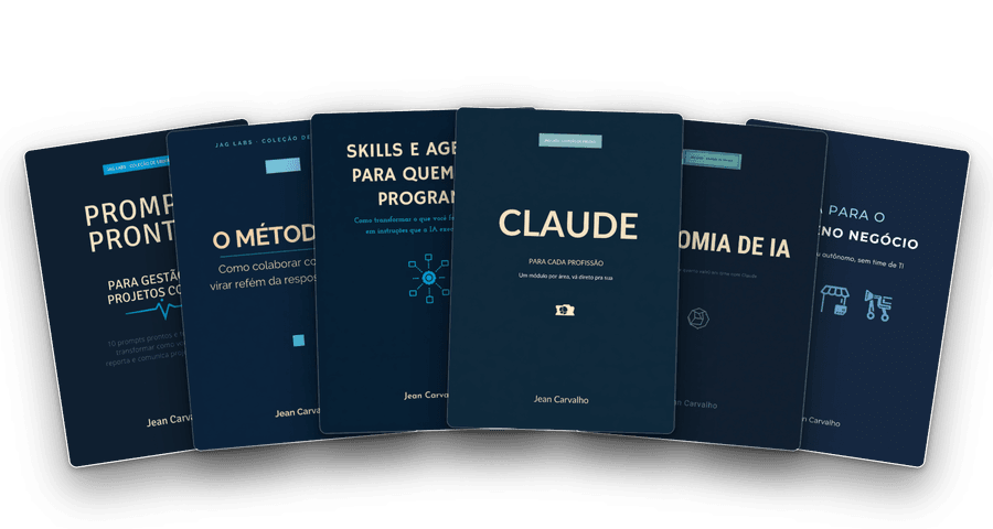 As seis capas da coleção JAG Labs lado a lado