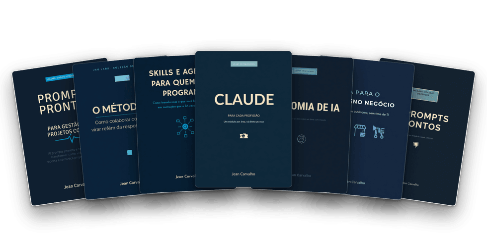 As seis capas da coleção mais a capa dos 50 prompts